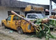 Sebuah Mobil Dinas Berplat Merah Yang Terparkir Dihalaman PUPR Propinsi Sumatera Utara  diduga Jadi Tempat Pembuangan Sampah