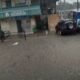 Saat musim Hujan tiba jalan masjid kelurahan, Laucimba  Banjir 